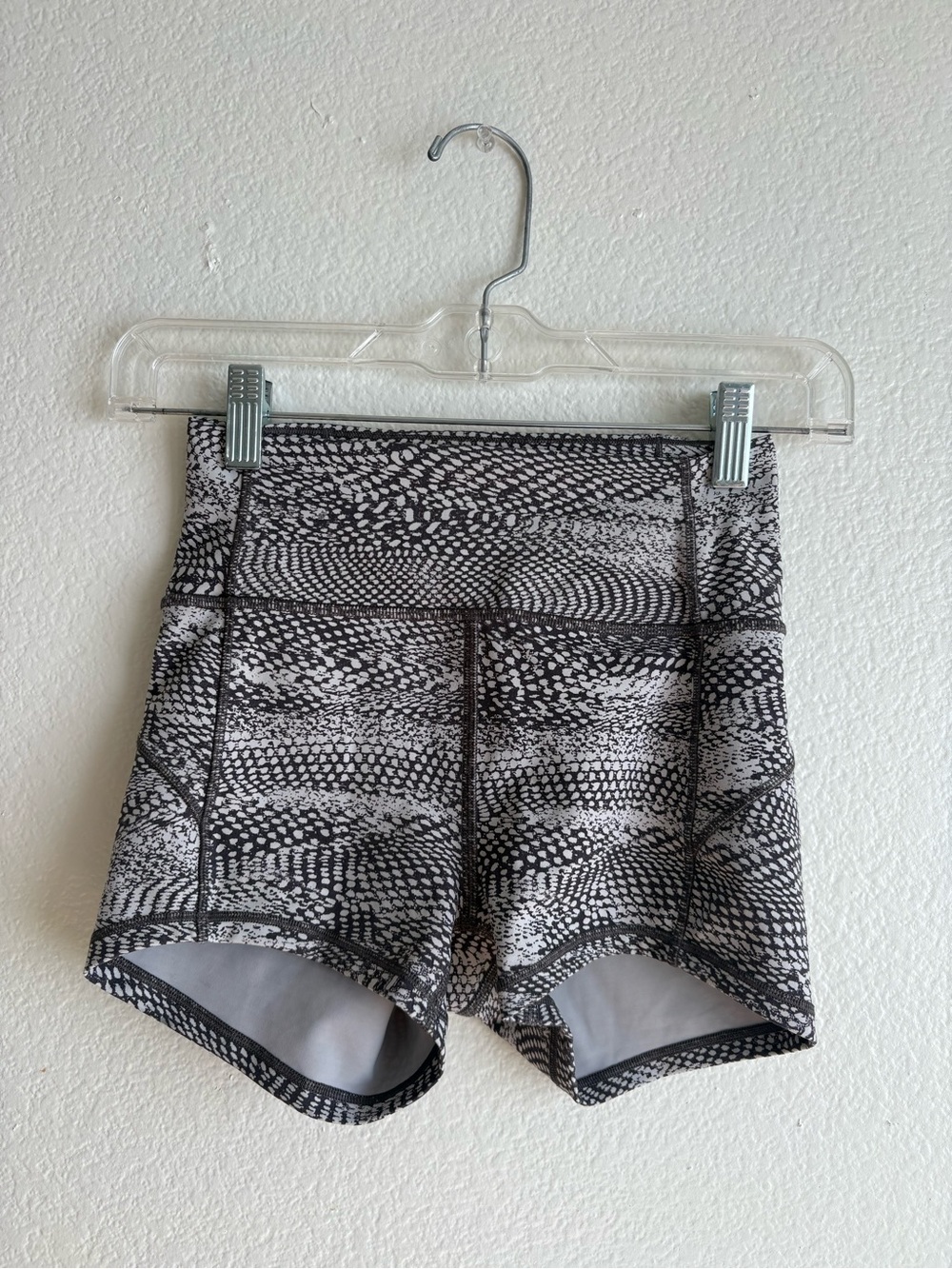 lululemon athletica gray & White Patterned Athletic Shorts
